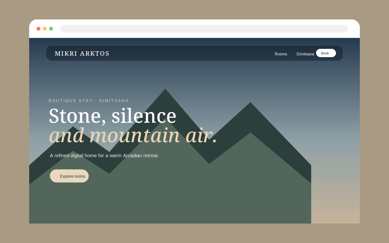 Mikri Arktos website interface